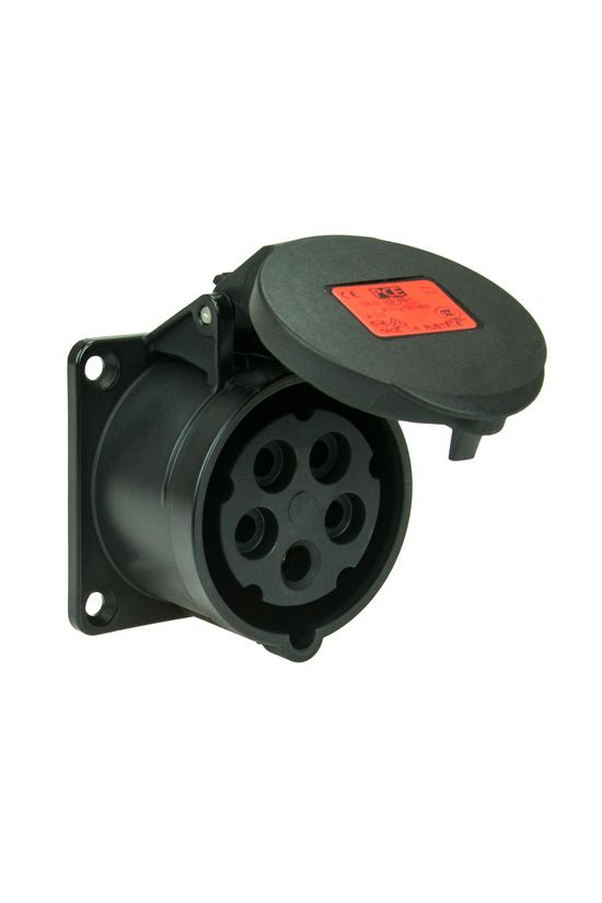 Ipari dugalj beépíthető 3P+N+E 16A 400V(50+60Hz) piros egyenes IP54 műanyag 6h-pozíció PCE - 315-6x