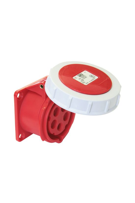Ipari dugalj beépíthető 3P+N+E 16A 400V(50+60Hz) piros egyenes IP67 műanyag 6h-pozíció PCE - 3152-6