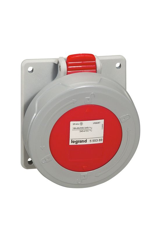 Ipari dugalj beépíthető 3P+N+E 16A 400V(50+60Hz) piros P17 Tempra Pro Dafbe164k06T LEGRAND - 555389