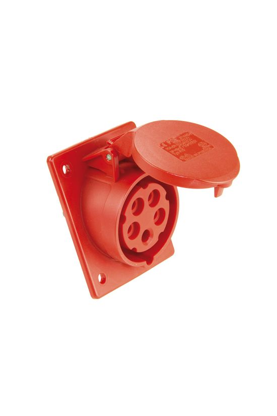 Ipari dugalj beépíthető 3P+N+E 32A 400V(50+60Hz) piros ferde IP44 műanyag 6h-pozíció csavaros PCE - 425-6