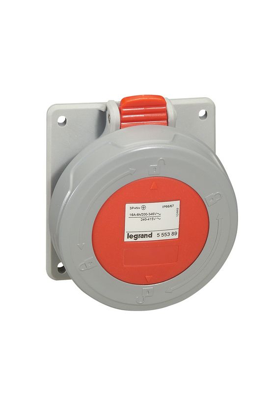 Ipari dugalj beépíthető 3P+N+E 32A 400V(50+60Hz) piros P17 Tempra Pro Dafbe324k06T LEGRAND - 555489