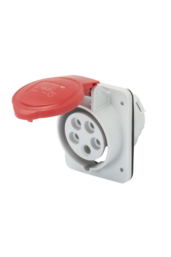 Ipari dugalj beépíthető 3P+N+E 400V(50+60Hz) piros ferde 16A IP44 műanyag IEC309HP GEWISS - GW62210H