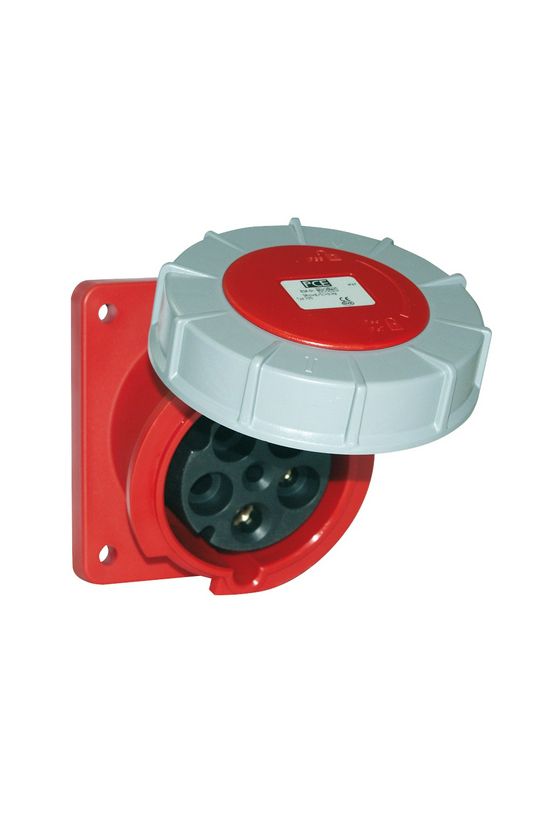 Ipari dugalj beépíthető 3P+N+E 63A 400V(50+60Hz) piros ferde IP67 műanyag 6h-pozíció csavaros PCE - 435-6