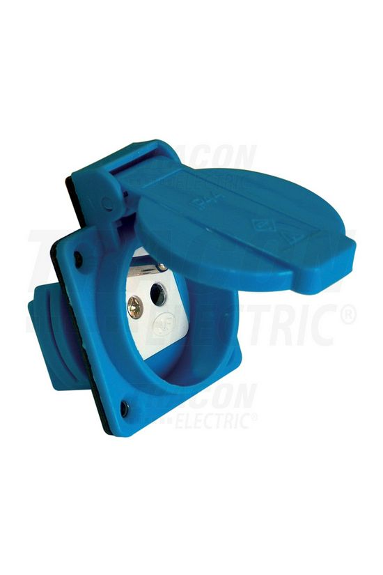 Ipari dugalj beépíthetrő 2P+E csapófedéllel francia rászerelhető 230V(50+60Hz) kék TRACON - TICS-105SF