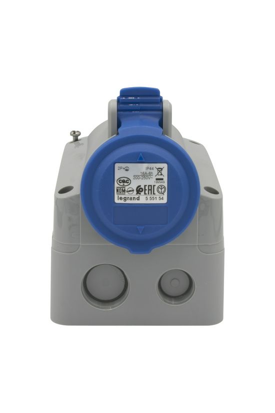 Ipari dugalj falra szerelhető 2P+E 16A 230V(50+60Hz) kék IP44 P17 Tempra PRO Dafr-162k06m LEGRAND - 555154