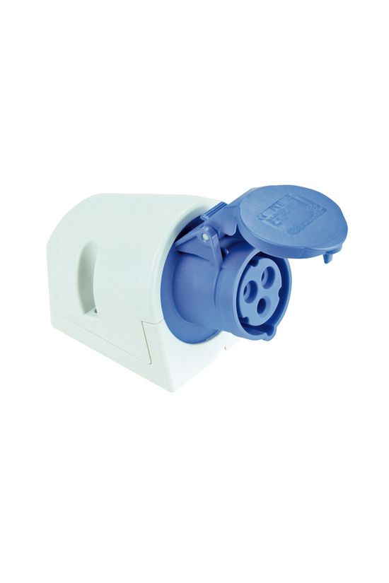Ipari dugalj falra szerelhető 2P+E 32A 230V(50+60Hz) kék IP44 műanyag 6h-pozíció csavaros PCE - 123-6