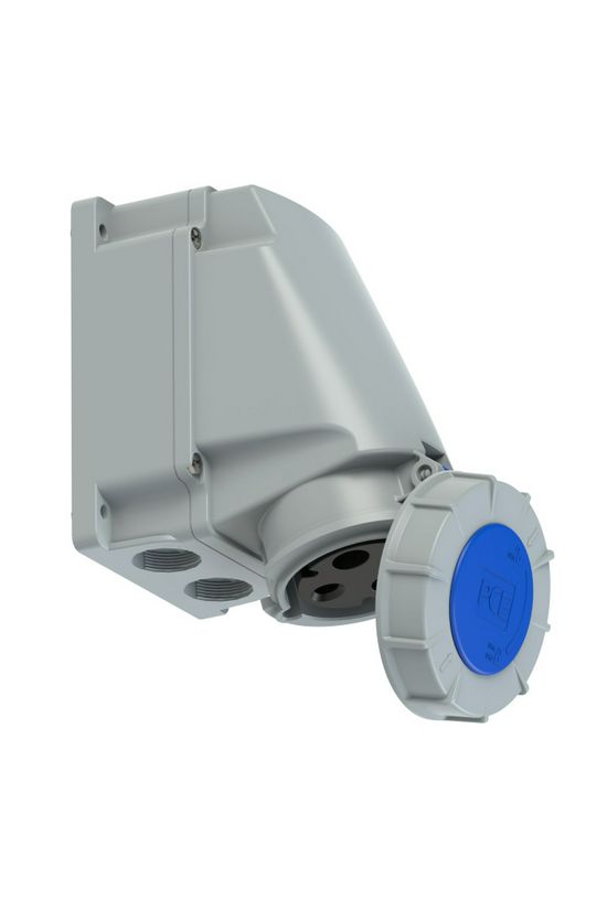 Ipari dugalj falra szerelhető 2P+E 63A 230V(50+60Hz) kék IP67 műanyag 6h-pozíció csavaros PCE - 133-6