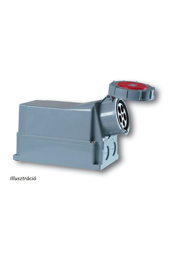 Ipari dugalj falra szerelhető 3P+E 125A 400V(50+60Hz) piros IP67 műanyag 6h-pozíció csavaros PCE - 144-6