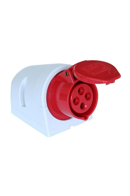 Ipari dugalj falra szerelhető 3P+E 16A 400V(50+60Hz) piros IP44 műanyag 6h-pozíció csavaros PCE - 114-6