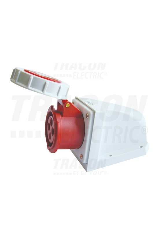 Ipari dugalj falra szerelhető 3P+E 16A 400V(50+60Hz) piros IP67 műanyag 6h-pozíció TRACON - TICS-1142