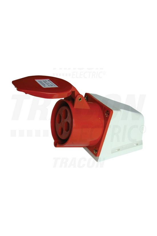 Ipari dugalj falra szerelhető 3P+E 32A 200-250V(50+60Hz) kék IP44 műanyag 6h-pozíció TRACON - TICS-124