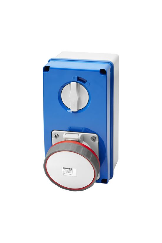 Ipari dugalj falra szerelhető 3P+E fedéllel +retesz mechanikai reteszelés 63A IP67 IB GEWISS - GW67263N