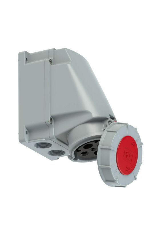 Ipari dugalj falra szerelhető 3P+E +PilotKontakt 63A 400V(50+60Hz) piros IP67 műanyag PCE - 1345-6