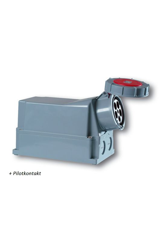 Ipari dugalj falra szerelhető 3P+N+E 125A 400V(50+60Hz) piros IP67 műanyag 6h-pozíció PCE - 1455-6