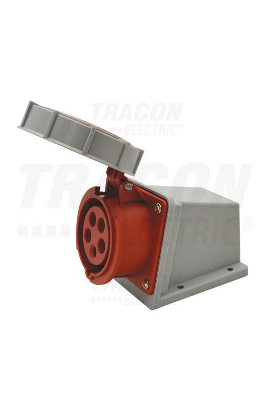 Ipari dugalj falra szerelhető 3P+N+E 16A 400V(50+60Hz) piros IP67 műanyag 6h-pozíció TRACON - TICS-1152