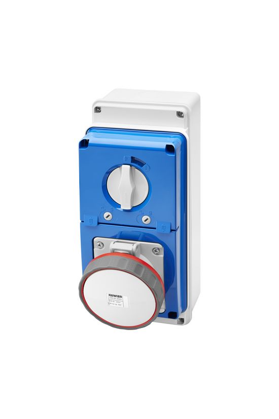 Ipari dugalj falra szerelhető 3P+N+E fedéllel +biztosító +retesz hengeres betét 63A IB GEWISS - GW67253N