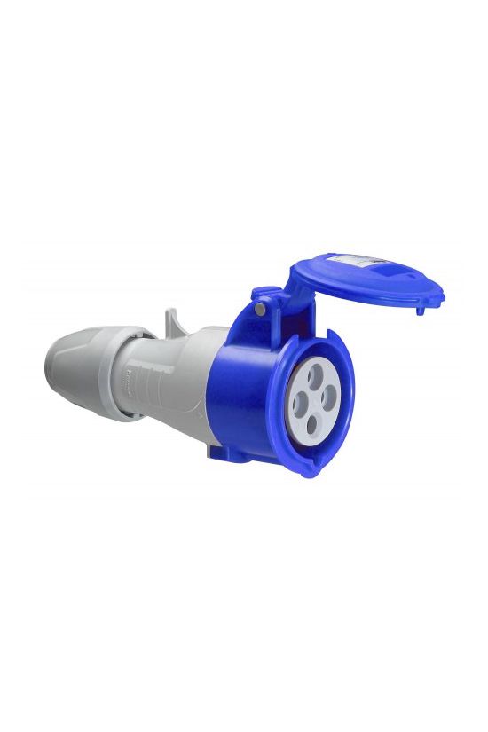 Ipari dugalj lengő 2P+E 16A 200-250V(50+60Hz) kék egyenes IP44 műanyag P17 Tempra LEGRAND - 555104