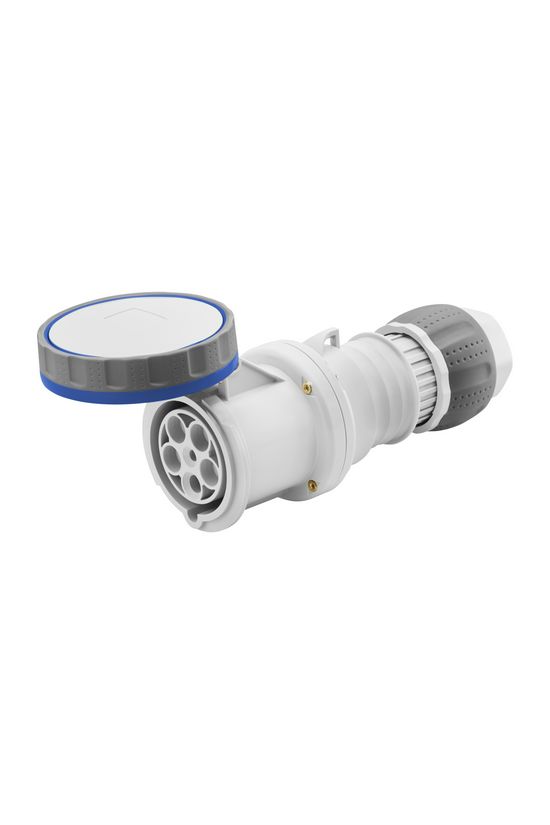 Ipari dugalj lengő 3P+E 125A 200-250V(50+60Hz) kék egyenes IP67 műanyag IEC309HP GEWISS - GW62058H