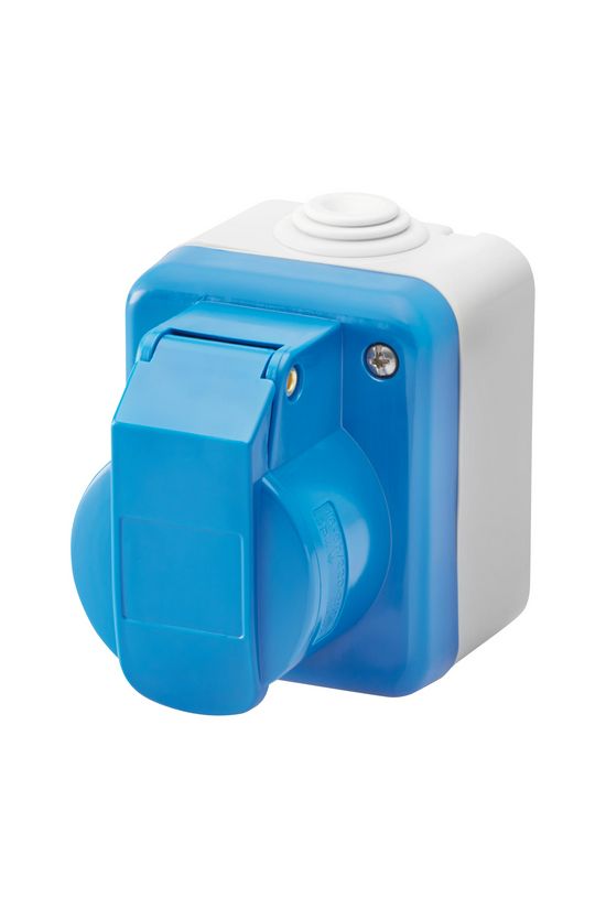 Ipari dugalj ráépíthető 2P+E 16A 230V(50+60Hz) kék IP44 műanyag 6h-pozíció 27Combi GEWISS - GW26222
