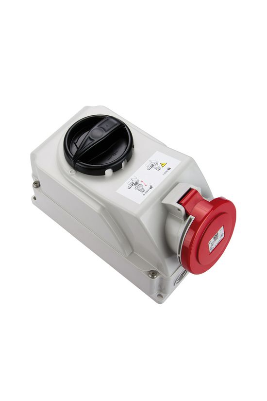 Ipari dugalj tokozott 3P+N+E mechanikai reteszelés 16A IP44 400V(50+60Hz) piros műanyag PCE - 7515-6