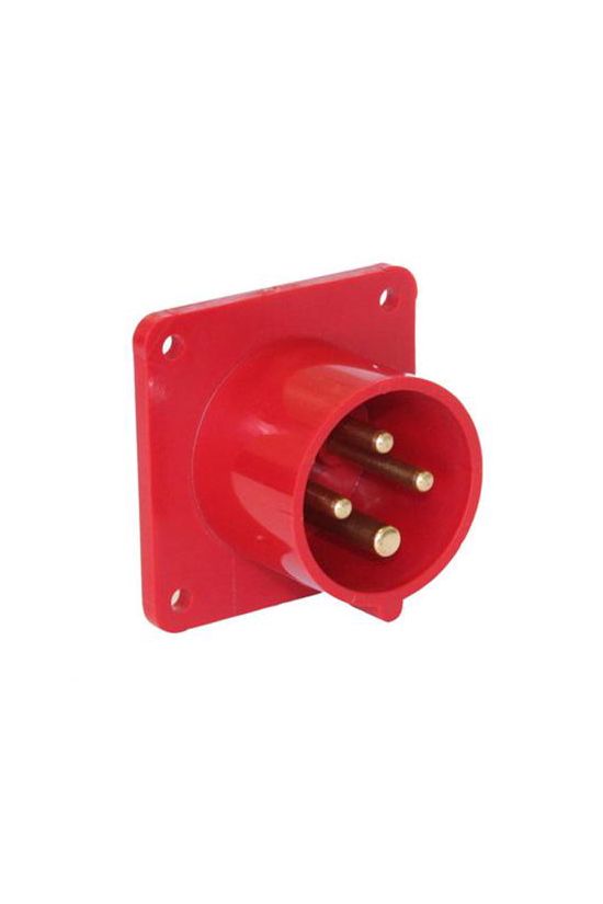 Ipari dugvilla 3P+E ráépíthető 16A 400V(50+60Hz) piros műanyag egyenes csavaros PCE - 614-6