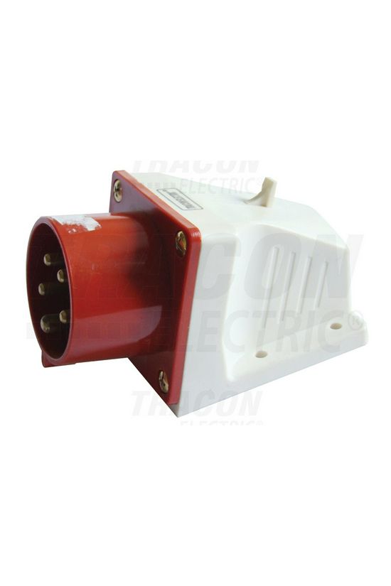Ipari dugvilla 3P+N+E falonkívüli 16A 400V(50+60Hz) piros műanyag ferde csavaros Dfr-164 TRACON - TICS-515