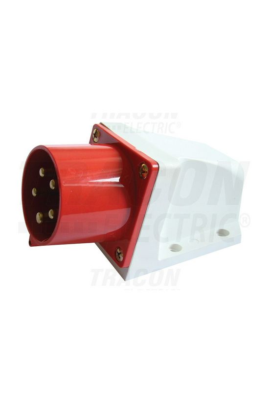 Ipari dugvilla 3P+N+E falonkívüli 32A 400V(50+60Hz) piros műanyag ferde csavaros Dfr-324 TRACON - TICS-525