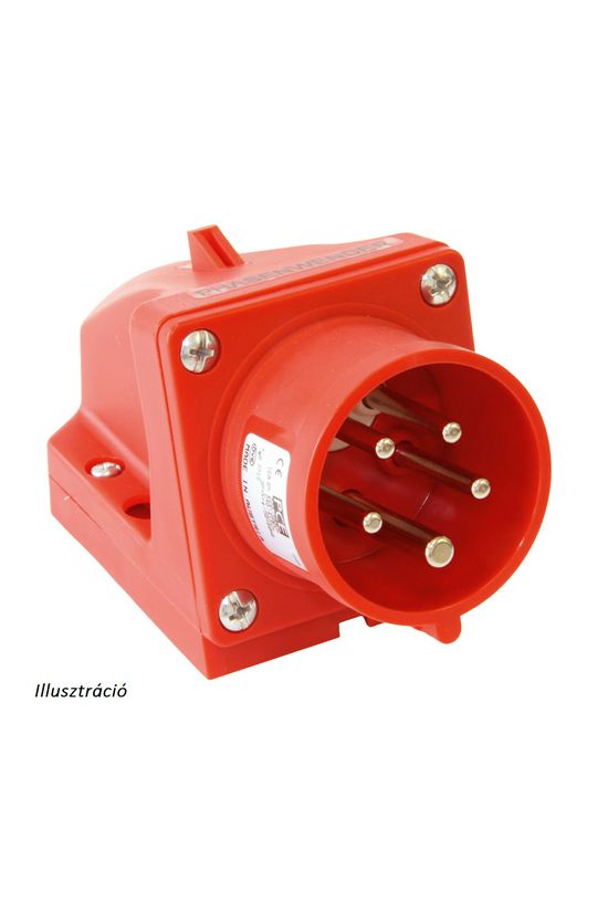 Ipari dugvilla 3P+N+E falonkívüli fázisfordító 16A 400V(50+60Hz) piros műanyag ferde csavaros PCE - 7715-6d