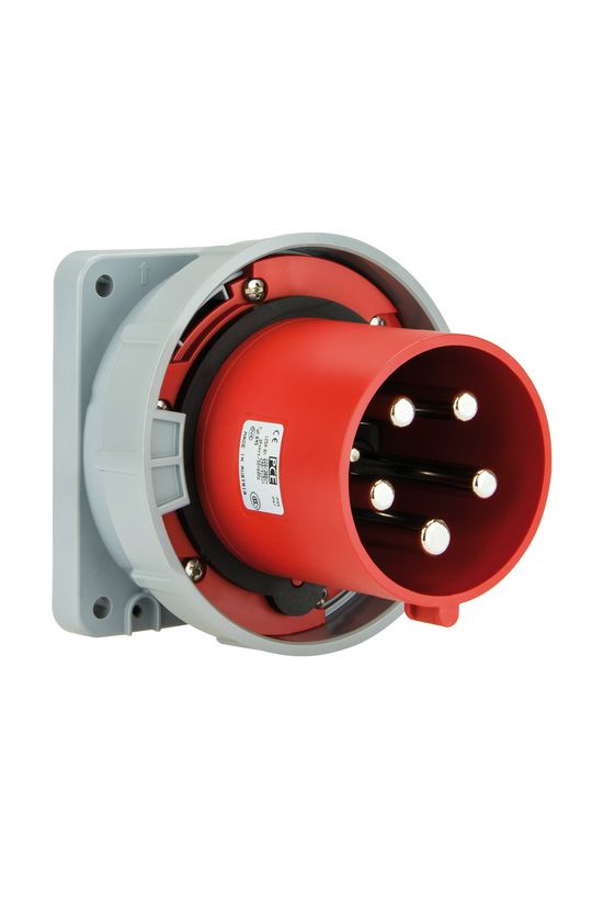 Ipari dugvilla 3P+N+E ráépíthető 125A 400V(50+60Hz) piros műanyag egyenes csavaros PCE - 645-6