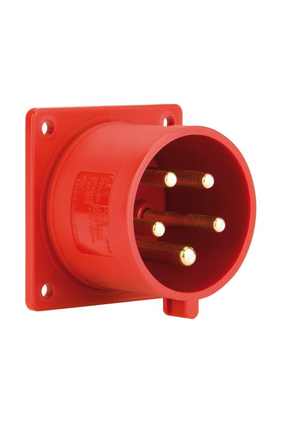 Ipari dugvilla 3P+N+E ráépíthető 16A 400V(50+60Hz) piros műanyag egyenes csavaros PCE - 615-6