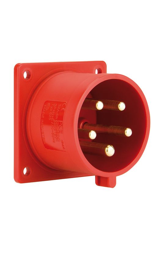 Ipari dugvilla 3P+N+E ráépíthető 32A 400V(50+60Hz) piros műanyag egyenes csavaros PCE - 625-6