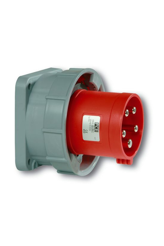 Ipari dugvilla 3P+N+E ráépíthető 63A 400V(50+60Hz) piros műanyag egyenes csavaros PCE - 635-6