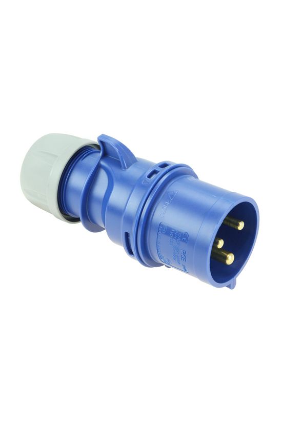 Ipari dugvilla lengő 2P+E 32A 230V(50+60Hz) kék IP44 műanyag csavaros 6h-pozíció Shark PCE - 023-6