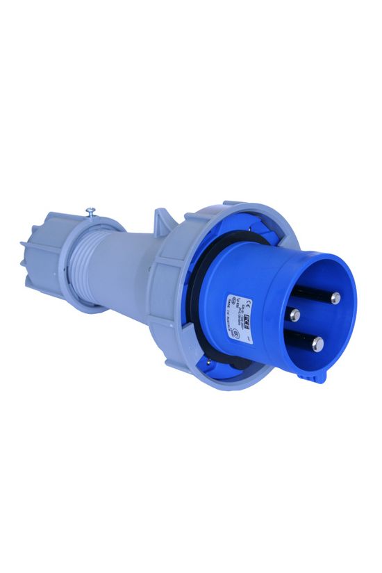 Ipari dugvilla lengő 2P+E 63A 230V(50+60Hz) kék IP67 műanyag csavaros 6h-pozíció Power Twist PCE - 033-6