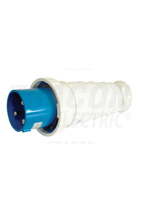 Ipari dugvilla lengő 2P+E 63A 230V(50+60Hz) kék IP67 műanyag csavaros 6h-pozíció TRACON - TICS-033
