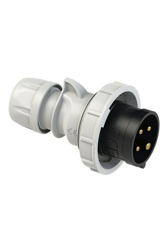 Ipari dugvilla lengő 3P+E 32A 500V(50+60Hz) fekete IP67 műanyag csavaros 7h-pozíció Shark PCE - 0242-7