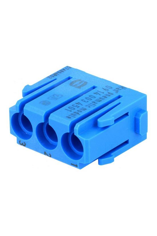 Ipari pneumatikus csőcsatlakozó modul apa/anya 6mm 3P csapos Han 3MOD HARTING - 09140034501