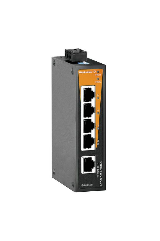 Ipari switch 1Gbps 24VDC DIN sín Ethernet 5x10/100Mbps RJ45 port IP30 IE-SW-BL05-5TX Weidmüller - 1240840000