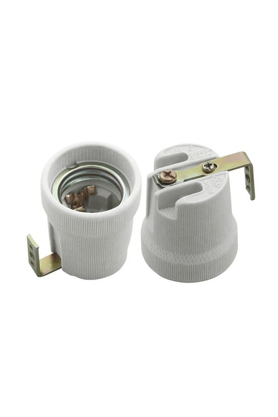 Izzólámpa foglalat szerelőlemezes 4A E27 Edison-menetes porcelán szürke HLDR-E27-F KANLUX - 02161