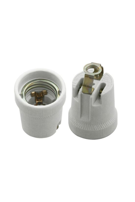 Izzólámpa foglalat szerelőlemezes 4A Edison-menetes porcelán szürke csavaros HLDR-E27-D KANLUX - 02162