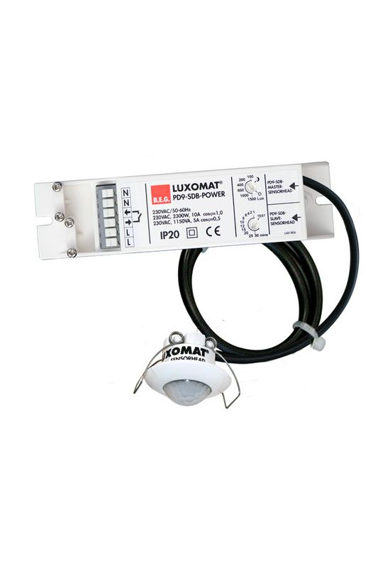 Jelenlétérzékelő master álmennyezetbe mini vízmentes 360° PIR 2300W PD9-M-1C-SDB-IP65-DE B.E.G. - 92912