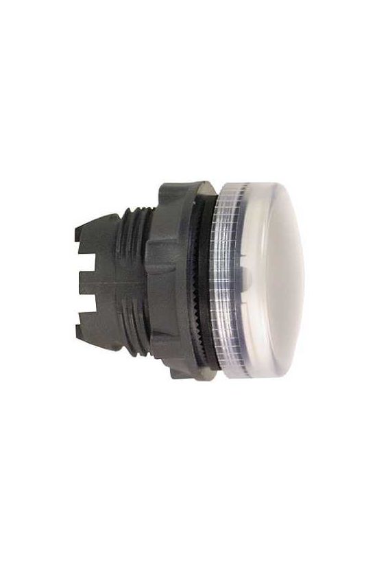 Jelzőlámpa fej d22 LED-hez kerek fehér magas 1-lámpa fekete IP66 Harmony XB5 Schneider - ZB5AV013