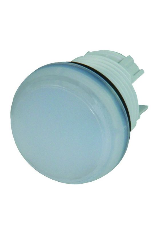 Jelzőlámpa fej kerek fehér lapos 1-lámpa króm műanyag-előlapgyűrű 22mm-átmérő IP67 M22-L-W EATON - 216771