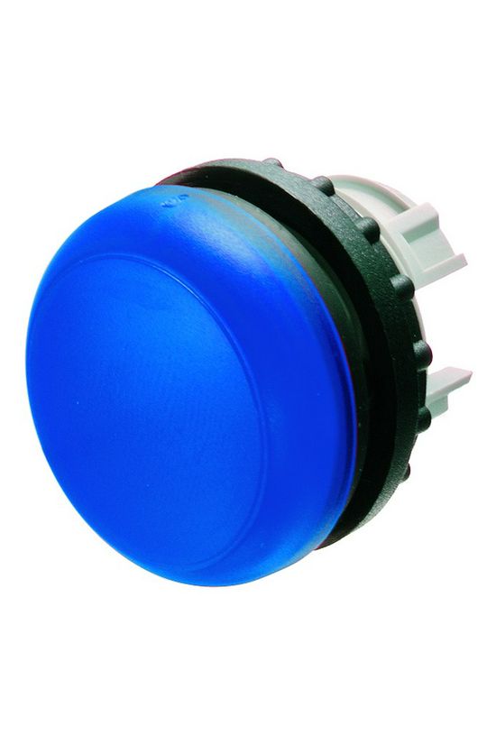 Jelzőlámpa fej kerek kék lapos 1-lámpa króm műanyag-előlapgyűrű 22mm-átmérő IP67 M22-L-B EATON - 216775