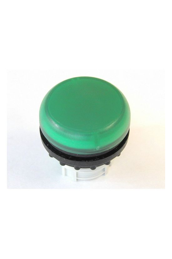 Jelzőlámpa fej kerek zöld lapos 1-lámpa króm műanyag-előlapgyűrű 22mm-átmérő IP67 M22-L-G EATON - 216773