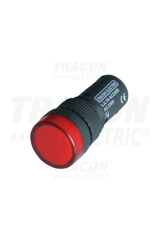 Jelzőlámpa kompakt műa. d16 1x LED piros 48V AC/DC kerek lapos csavaros-csatlakozás TRACON - LJL16-RD