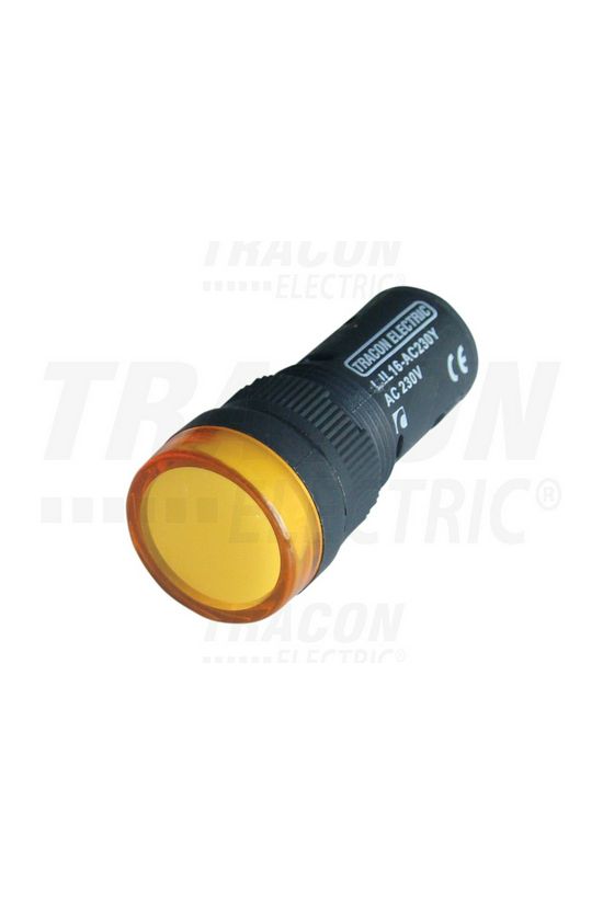 Jelzőlámpa kompakt műa. d16 1x LED sárga 24V AC/DC kerek lapos csavaros-csatlakozás TRACON - LJL16-YC
