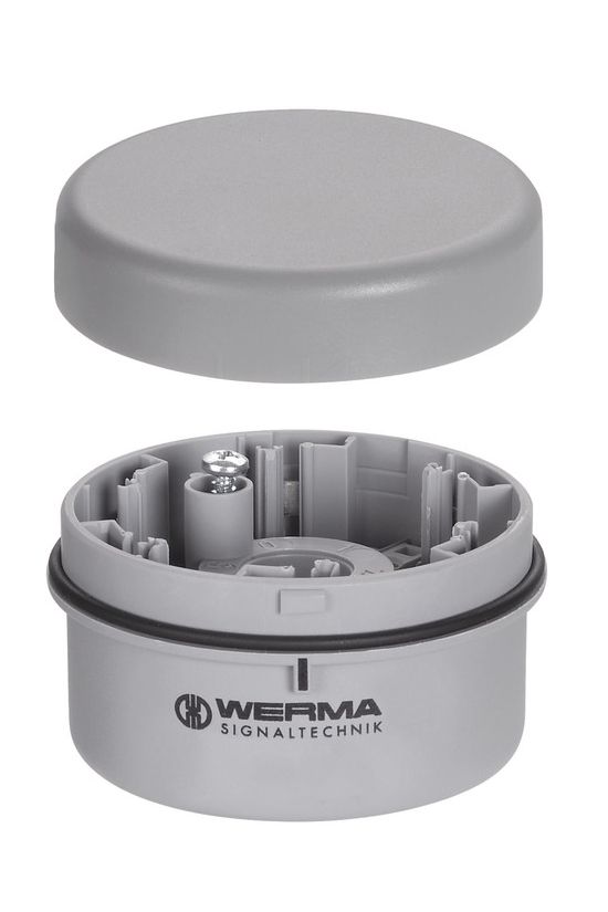 Jelzőoszlop alapmodul KombiSIGN71-hez tetővel szürke IP65 rugószorításos WERMA - 64091000