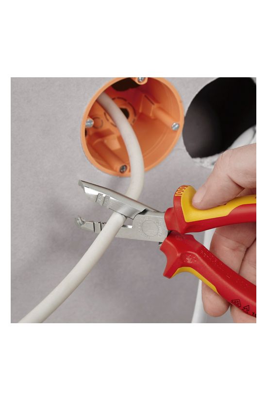 Kábelköpeny eltávolító fogó 61HRC vágás 2,2/3,2mm csupaszolás 0.75-2.5mm körvágó KNIPEX - 1346165