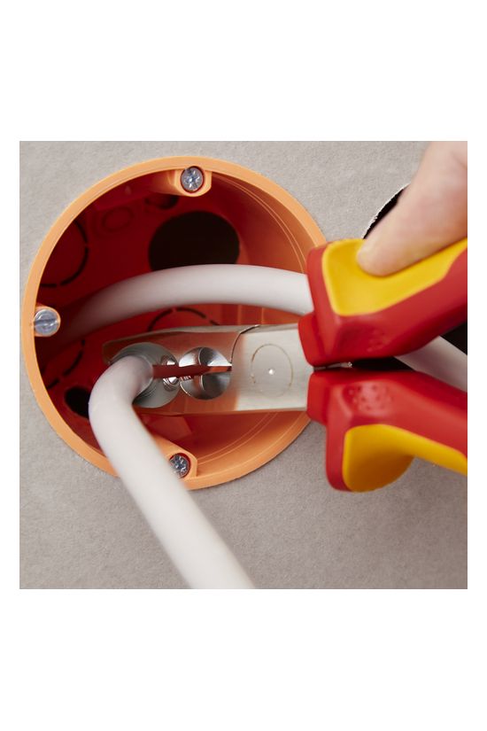 Kábelköpeny eltávolító fogó 61HRC vágás 2,2/3,2mm csupaszolás 0.75-2.5mm körvágó KNIPEX - 1346165